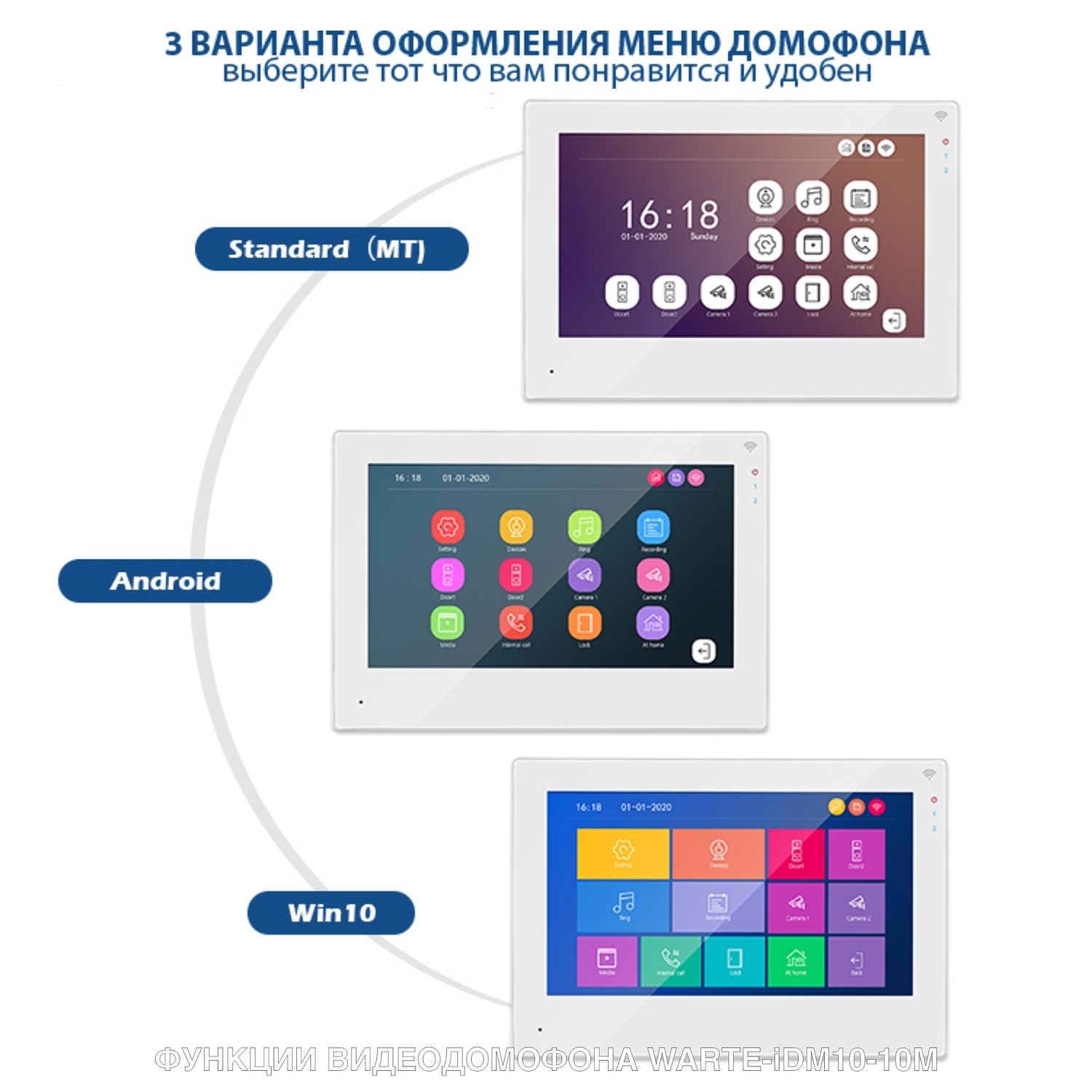 WARTE-iDM10-10M MHD монитор белый (СИМФОНИЯ) 10" 